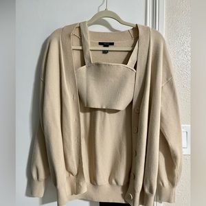 Beige cardigan and bandeau set